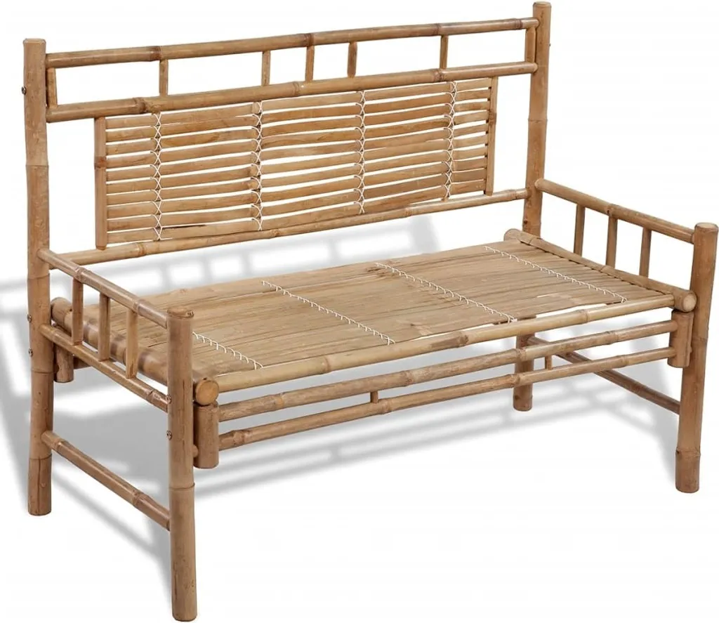vidaXL Banc de Jardin 120 cm en Bambou Naturel - Assise Extérieure Durable