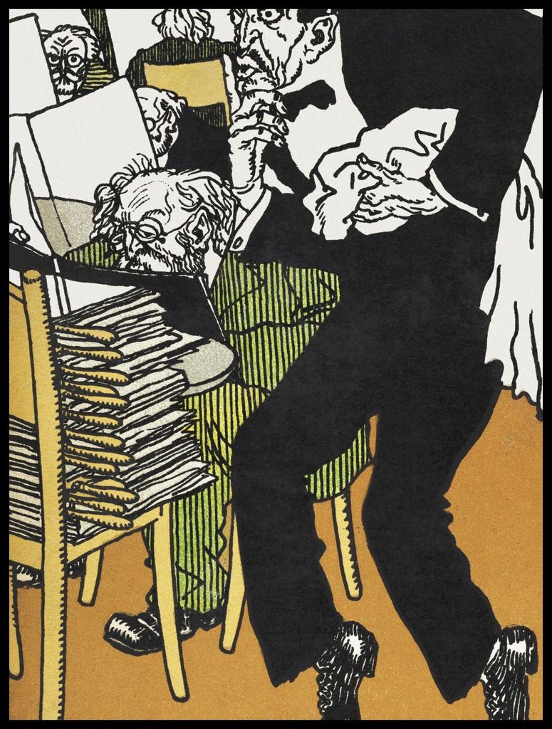 Plakat 60x80cm In der Leseecke, Moriz Jung Vintage für das Wohnzimmer