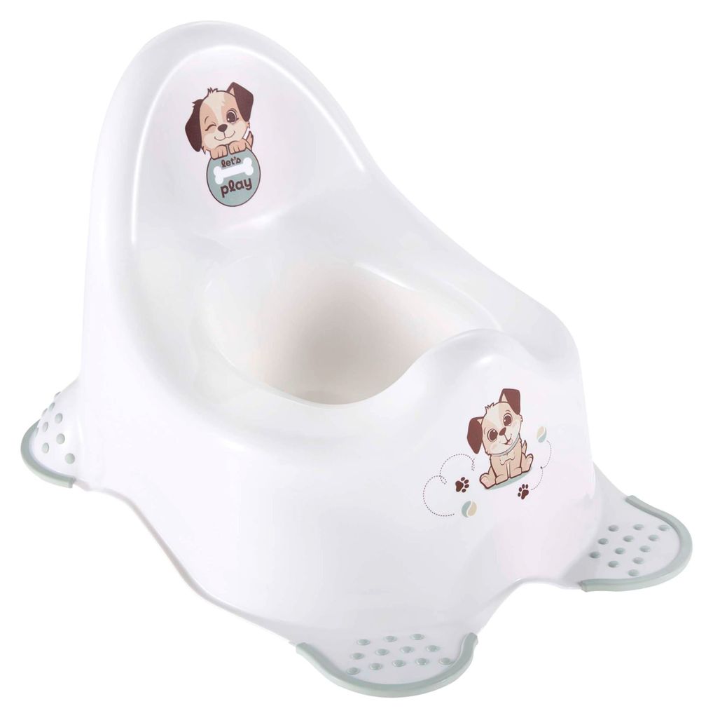 keeeper adam Babytopf Dog, Ab ca. 18 Monate bis ca. 3 Jahren, Anti-Rutsch-Funktion, Design: Hund, Weiß