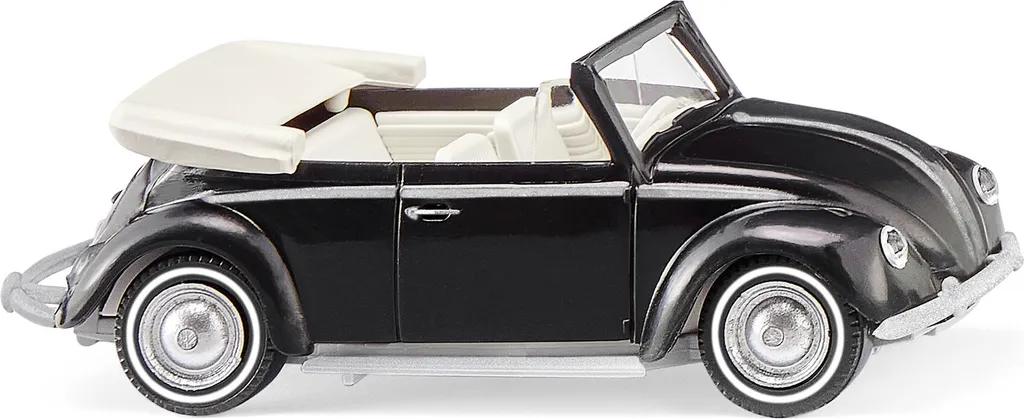 VW Coccinelle 1200 Cabrio Noire pour Diorama et Collection Wiking 1/87