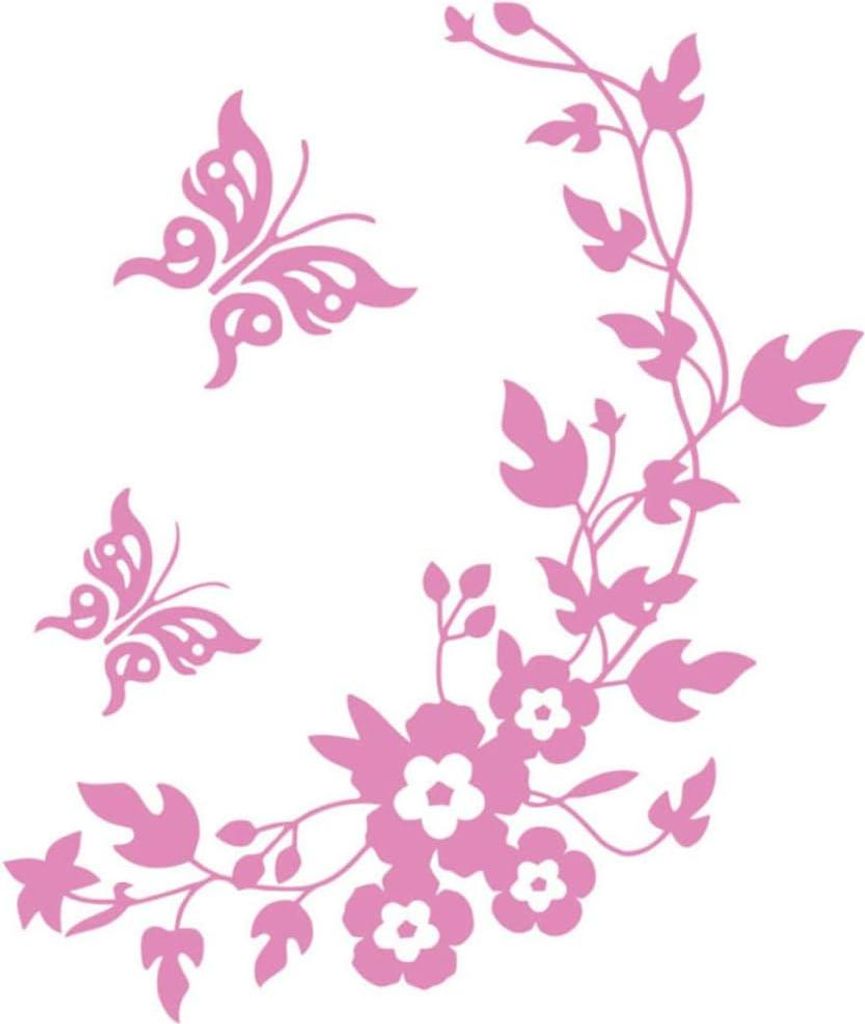 Abnehmbarer PVC-Wandaufkleber mit rosa Blumen, für Toilettensitz/Schlafzimmer/Badezimmer