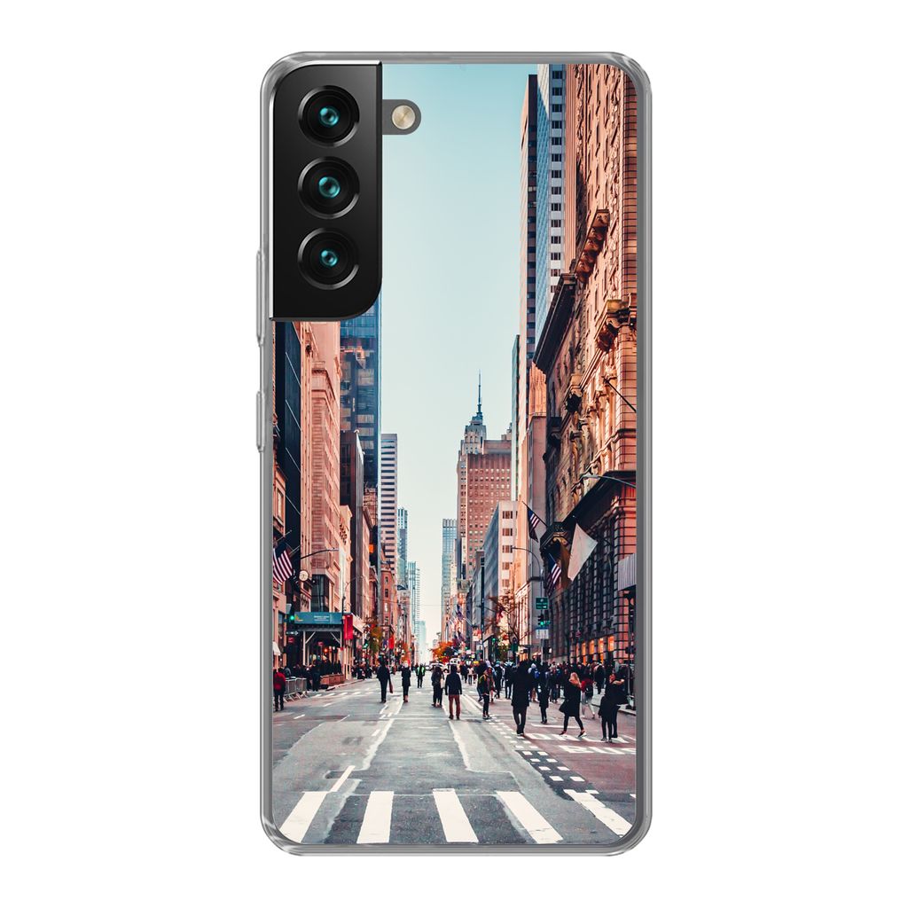 MuchoWow Handyhülle Schutzhülle Hülle für Samsung Galaxy S22 Plus Veteranenparade in New York Silikon Softcase Handy Hülle - Schutzabdeckung