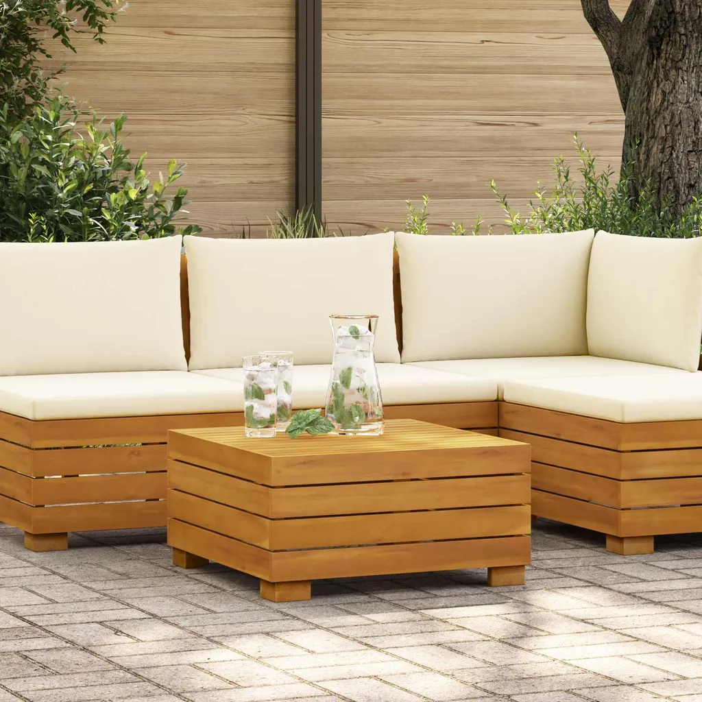 Table de jardin basse durable en bois contre les intempéries 60 cm