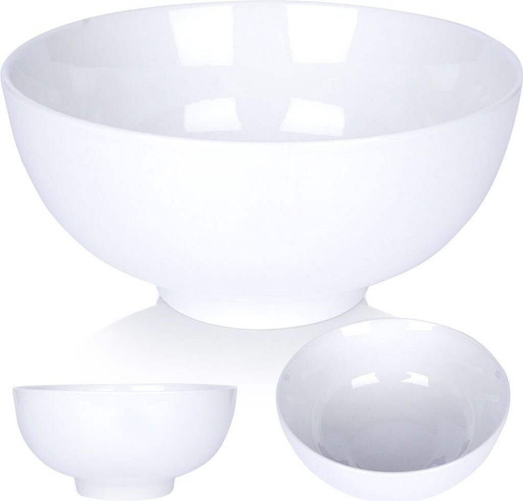 Vilde Porzellanschüssel Schüssel Schale Suppenschüssel Salatschüssel Porzellan weiß 20 cm 1,6 L
