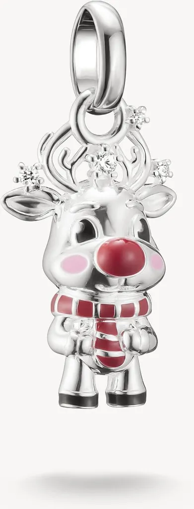 Pendentif Charm Renne Argent et Rose pour Bracelet Thomas Sabo