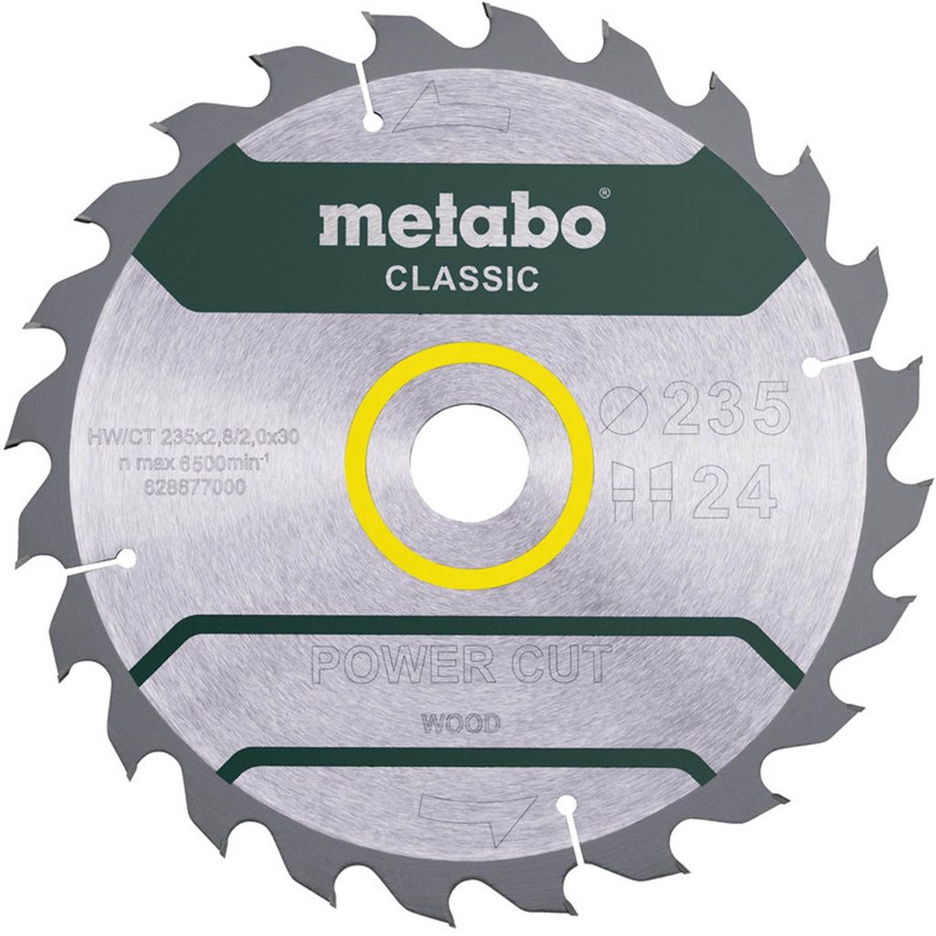Metabo Kreissägeblatt Holz Power Cut 235x30mm 24 WZ 18° HW/CT Handkreissägen