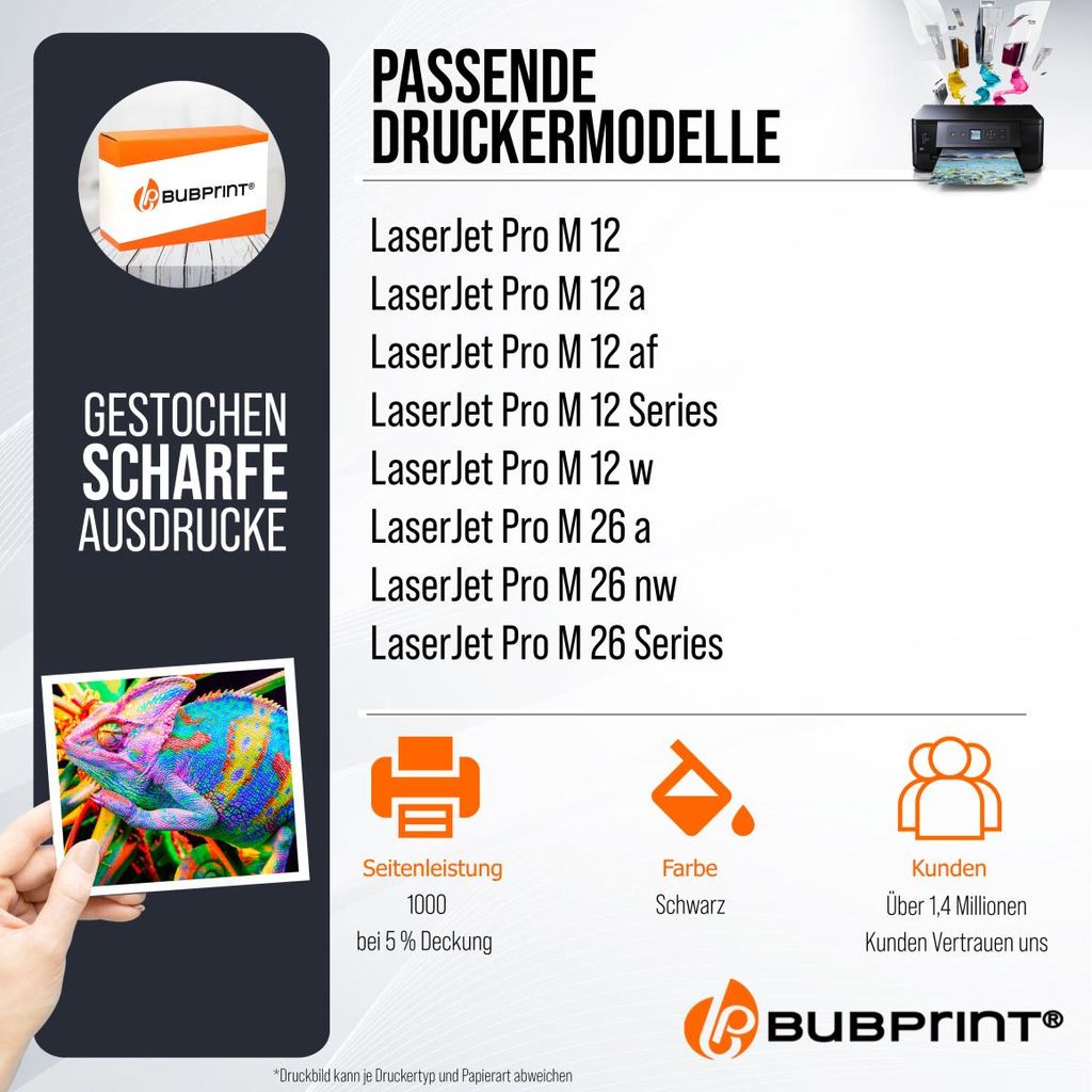 Toner kompatibel für HP CF279A 79A für Laserjet Pro M12 M12A M12W M26A M26NW M26 Series 1000 Seiten Schwarz Black