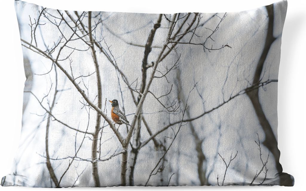 MuchoWow Outdoor Kissen - Vogel in den Bäumen - 60x40 cm - Wetterfest - Lounge Kissen - Kissenbezüge - Dekokissenbezug - Zierkissenbezüge