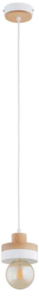 Suspension LARSO 90cm : luminaire bois blanc pour grand îlot de cuisine