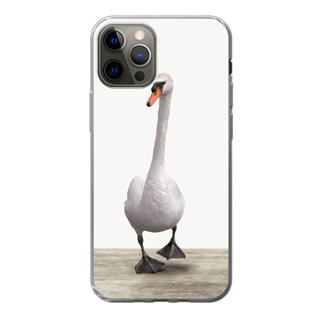 MuchoWow Handyhülle Schutzhülle Hülle für iPhone 13 Pro Schwan - Tiere - Vogel - Jungen - Mädchen - Kinder Silikon Softcase Handy Hülle - H...