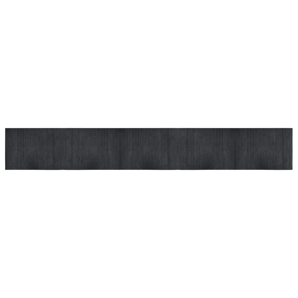 vidaXL Teppich Rechteckig Grau 70x500 cm Bambus
