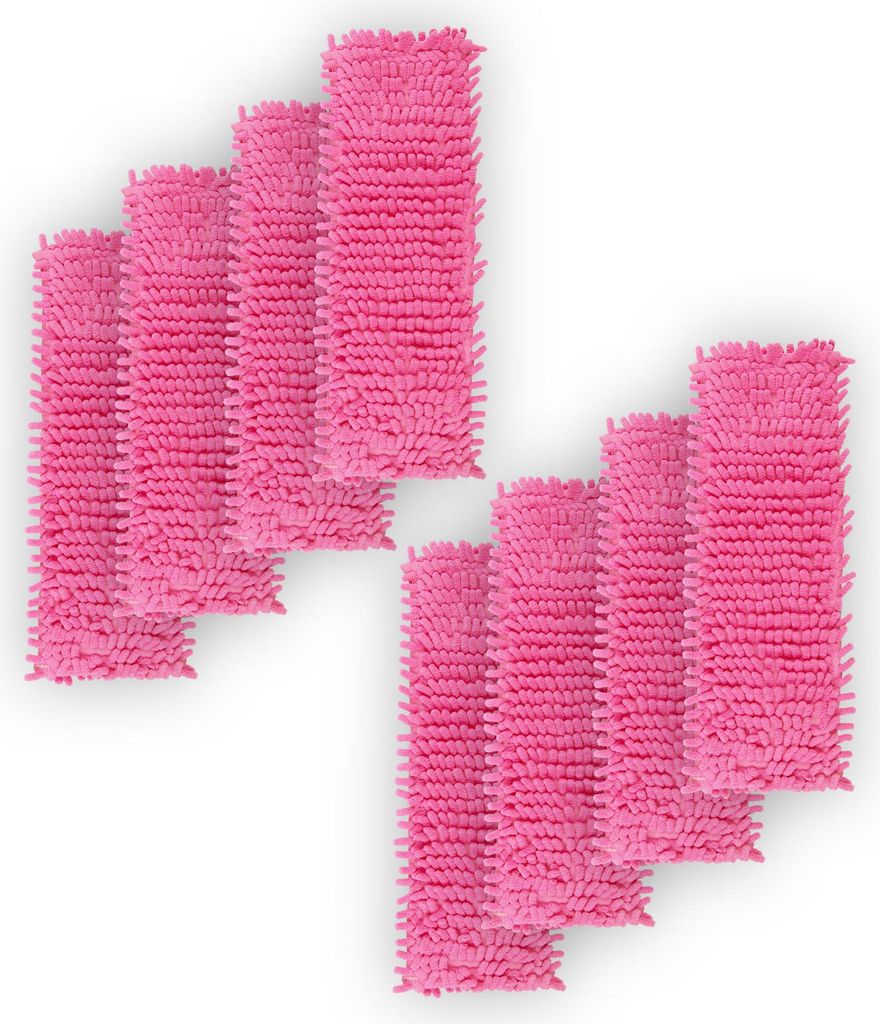 Ersatzbezug "Pink" für Bodenwischer ( 8er Pack ) - 40cm - Chenille Wischbezug, für alle gängigen Klapphalter - Bezug für alle Bodenarten