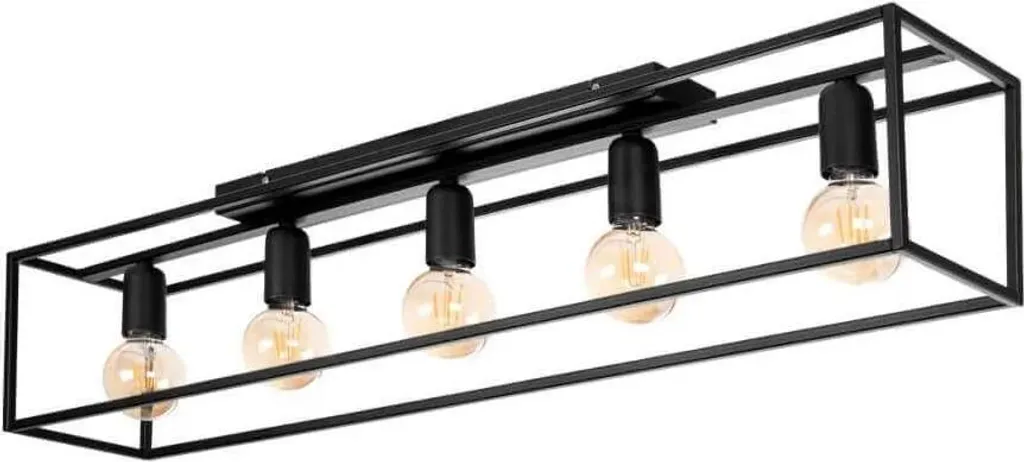 Suspension Design Métal Noir Horus 5 Points E27 Hauteur Ajustable