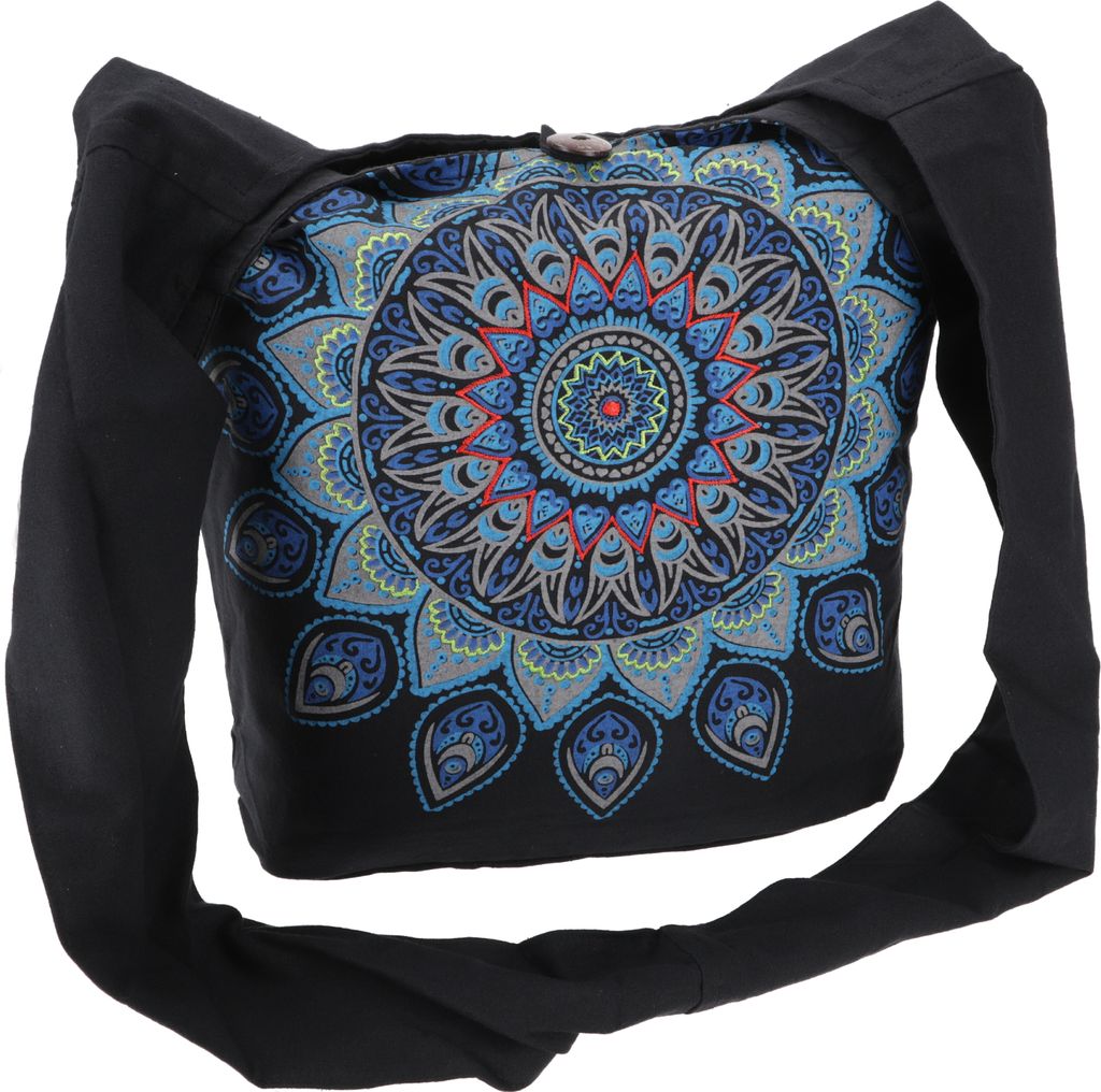 Bestickte Boho Tasche, Schulterbeutel mit Mandala, Produktbild 