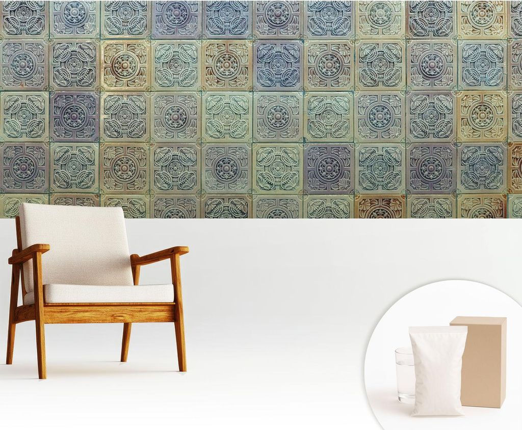 Fototapete - 250x104 cm - Tapete - Wandtapete - Wandbilder - Dekofolie - Tapete Folie - Wand - Dekoration - Wohnzimmer - Geometrische Fliesen