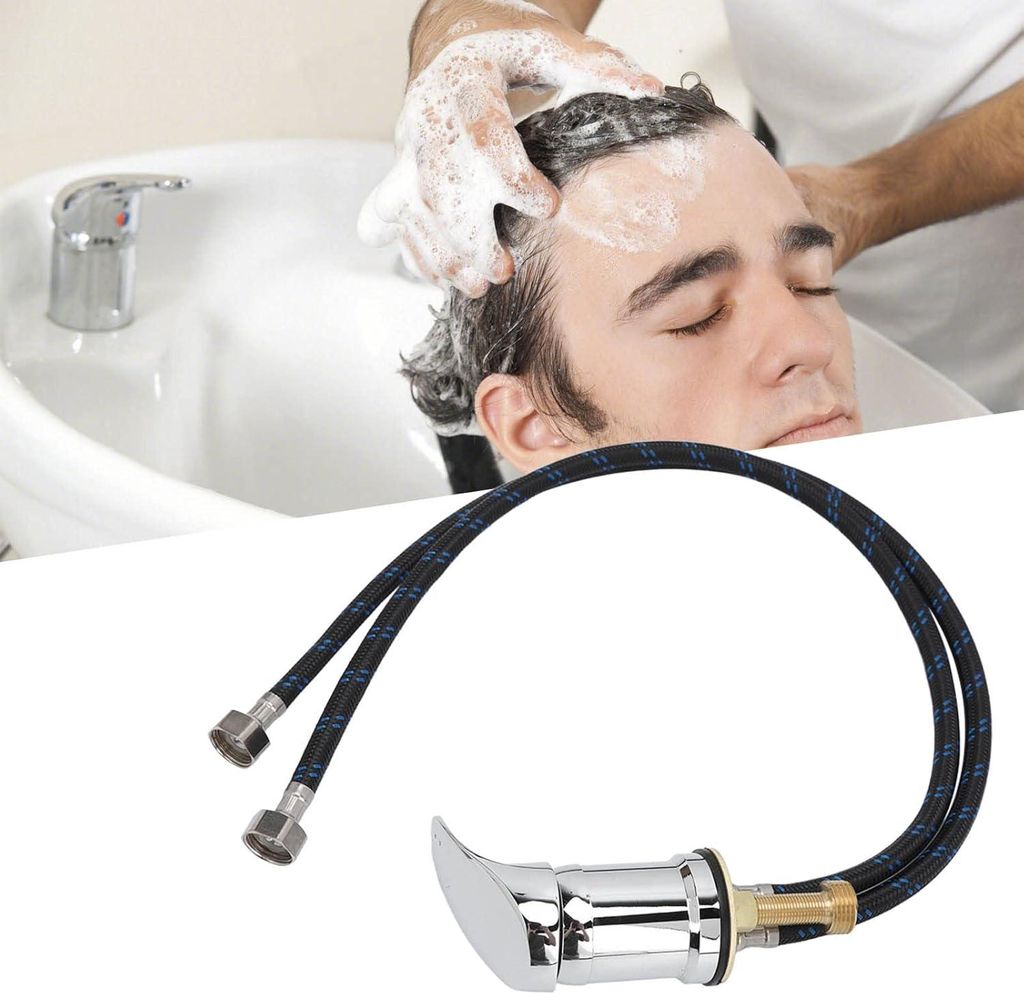 Professioneller Mischwasserhahn für Salon-Shampoo-Waschbecken - Friseursalon-Zubehör mit Schlauch