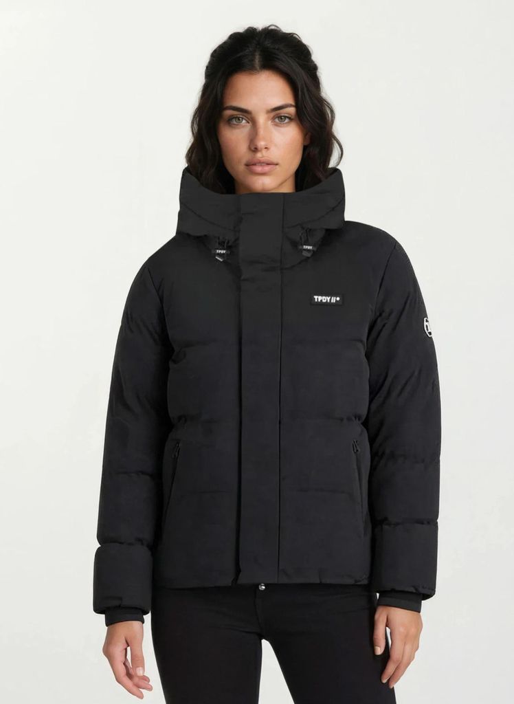 Edris F Damen Winterjacke Kapuze Schwarz XXL
