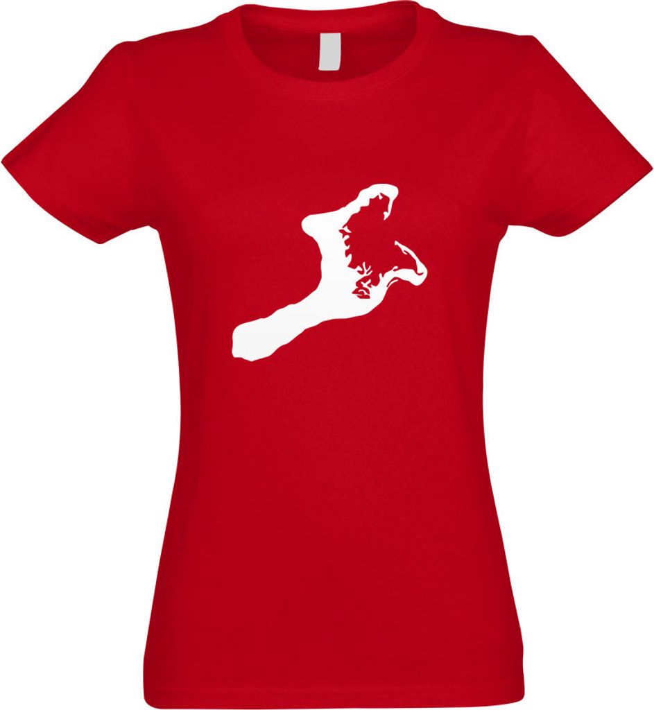 Kiwistar - T-Shirt tailliert - Damen - rot - Kiribati Umriss Kontur - mit Motiv Bedruckt - Funshirt Design - Sport - Freizeit - Damen - L