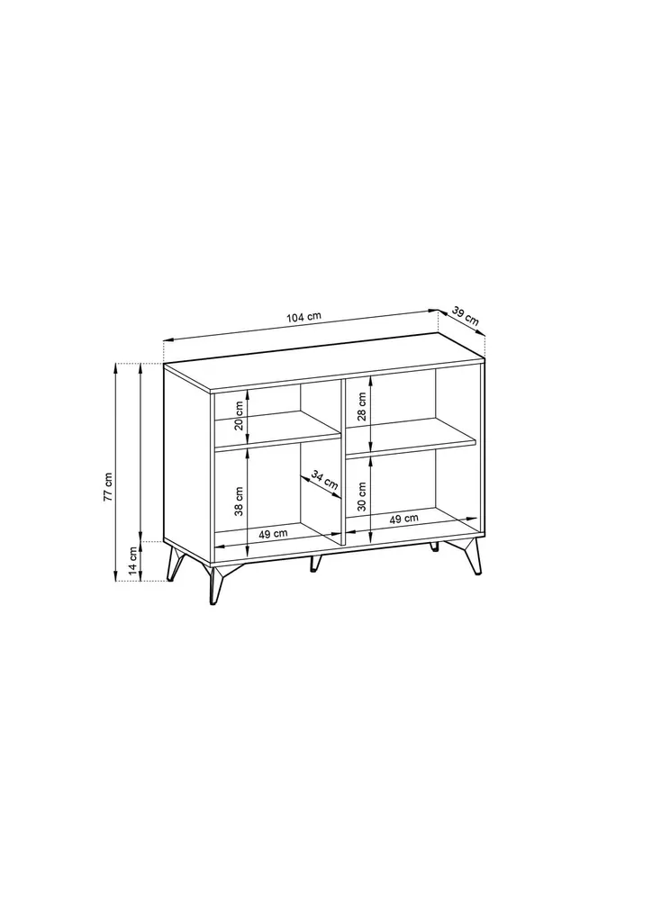 Commode chêne noir design géométrique 104 cm collection DIAMOND