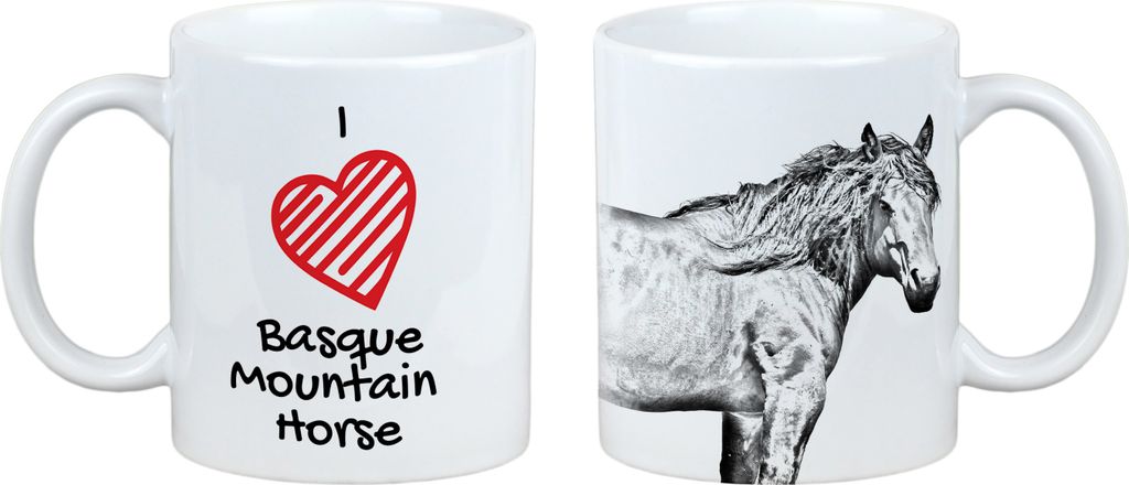 Baskisches Bergpferd - Tasse mit Pferd, niedliche Tasse mit Grafik, Geschenk mit Ihrem Foto von der Marke Art-Dog