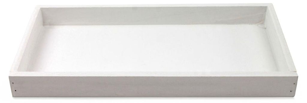 Vassoio da portata in legno rettangolare bianco 40 x 16 cm Immagine del prodotto 