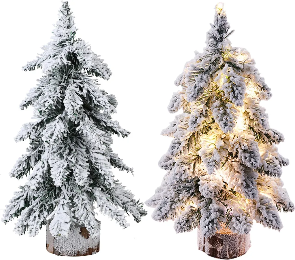 Décoration de Noël pour Petit Appartement - Set 2 Sapins Lumineux 45 cm