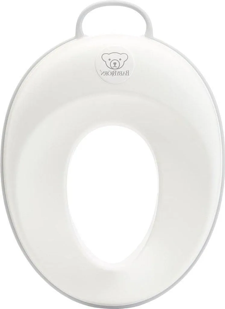 Siège de toilettes confort gris blanc - Abattant WC souple de qualité