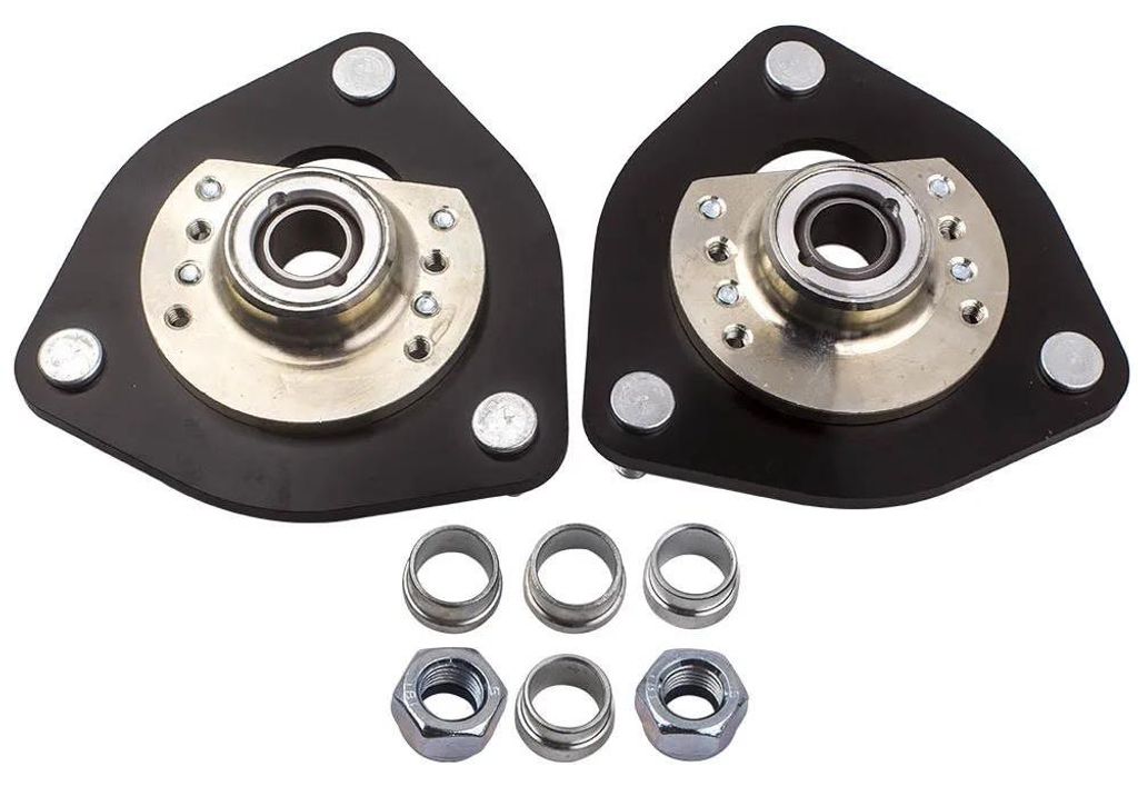 2x Domlager - Vordere Camber Plates - Sturz verstellbar - Aluminium - Für Nissan S13 Silvia 1989-1993 - Schwarz