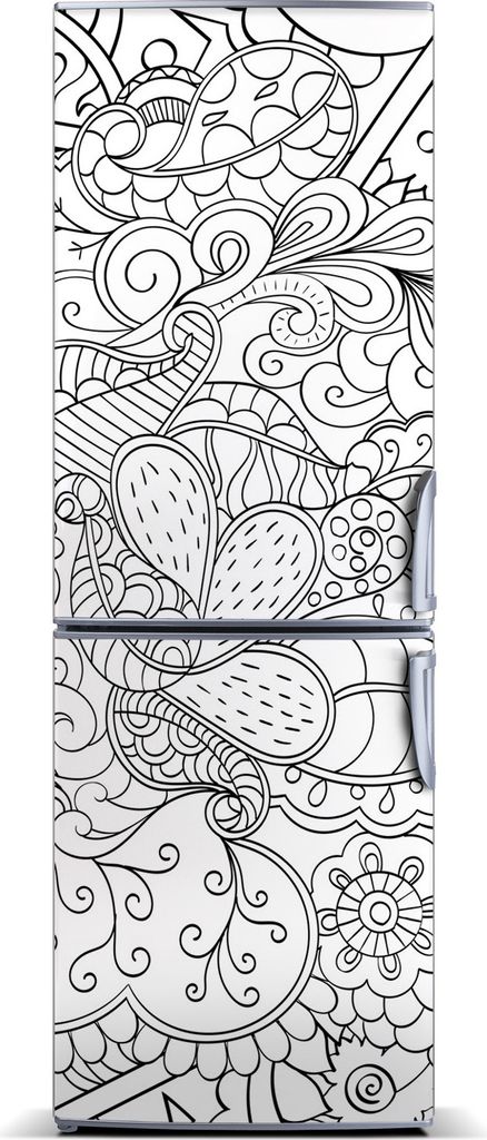 Tulup Kühlschrankdekoration - Magnetmatte - 70 cm x 190 cm - Magnet auf dem Kühlschrank - Hintergrund Zentangle