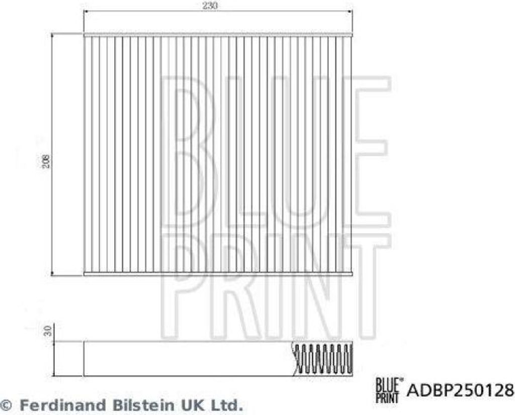 BLUE PRINT ADBP250128 Innenraumfilter Pollenfilter für TESLA Model S (5YJS) Aktivkohle