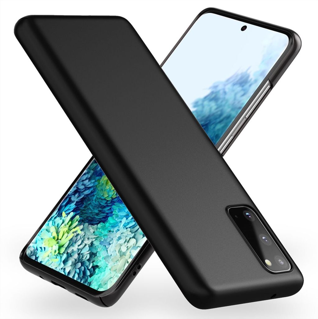 NALIA Hard Case für Samsung Galaxy S20, Dünne Handy Hülle Cover Bumper Tasche Schwarz
