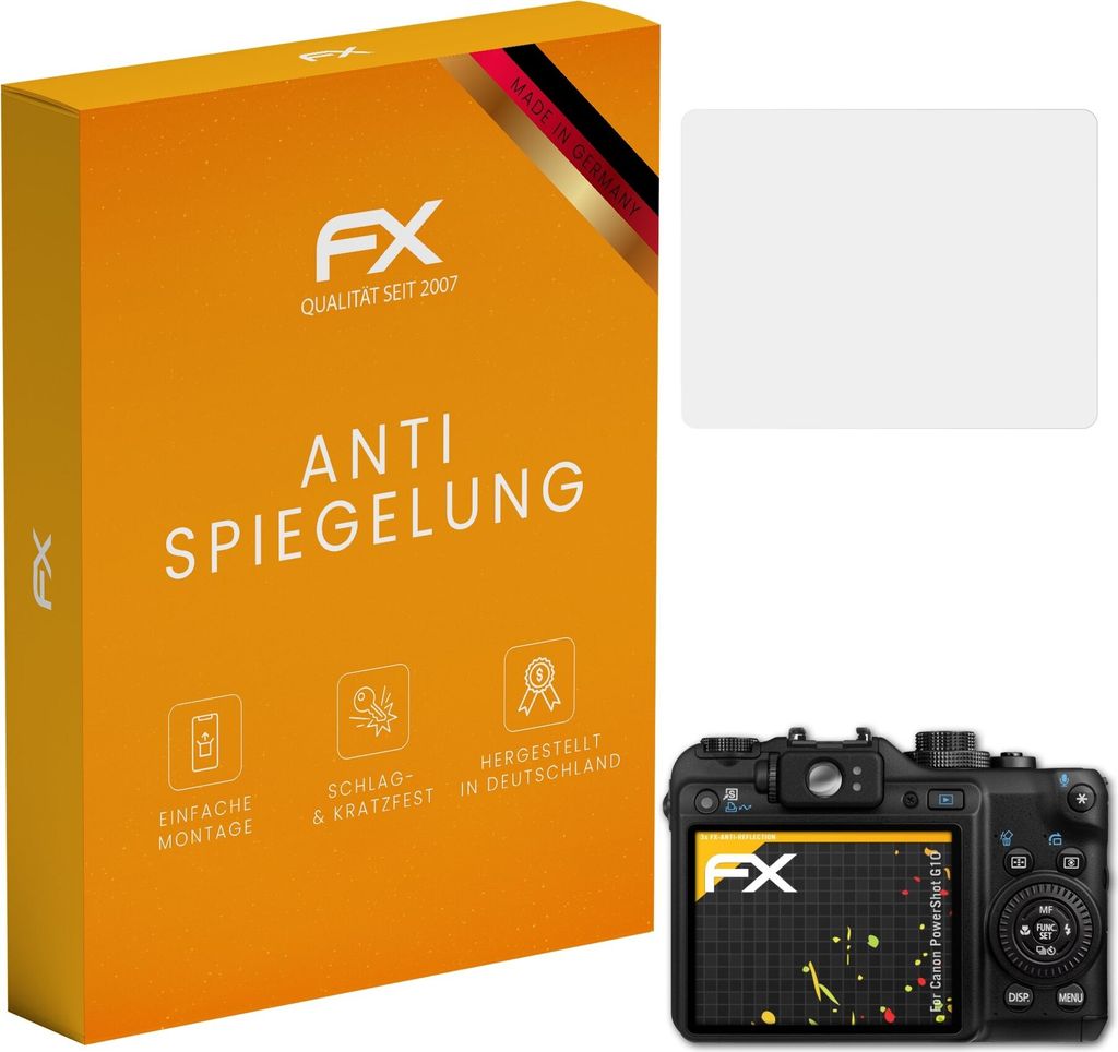 atFoliX FX-Antireflex 3x Schutzfolie kompatibel mit Canon PowerShot G10 Displayfolie