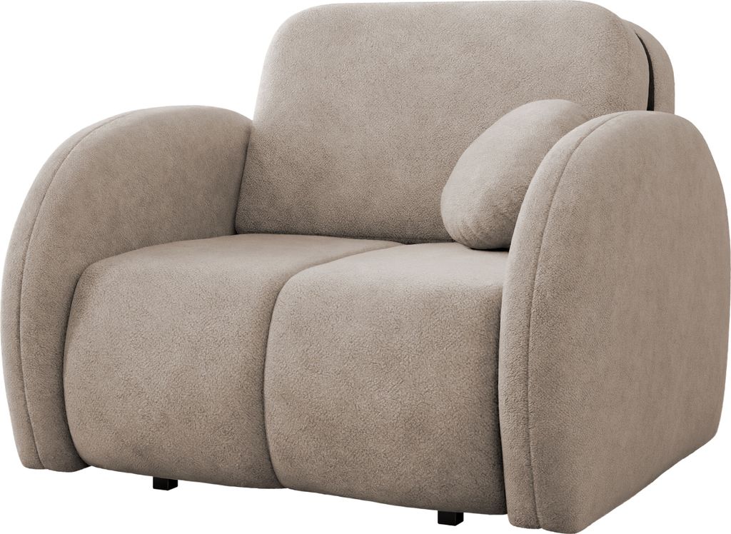 MIRJAN24 Schlafsofa Viva Comfy I, Bettkasten und Schlaffunktion, Metallfüße, 1-Sitzer (Farbe: Velo 623)
