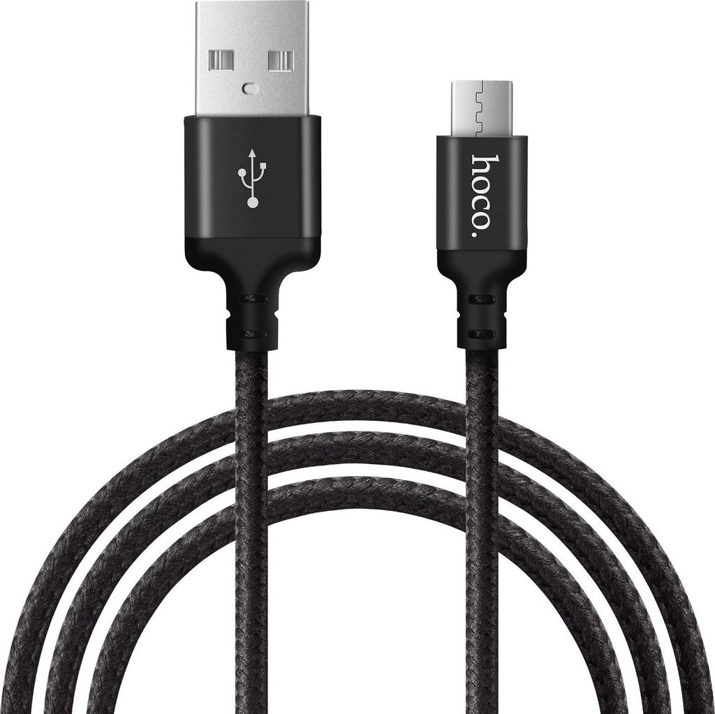 Hoco High Speed X14 - 1m Micro-USB Ladekabel Nylon USB Kabel Datenkabel Handykabel - Schwarz