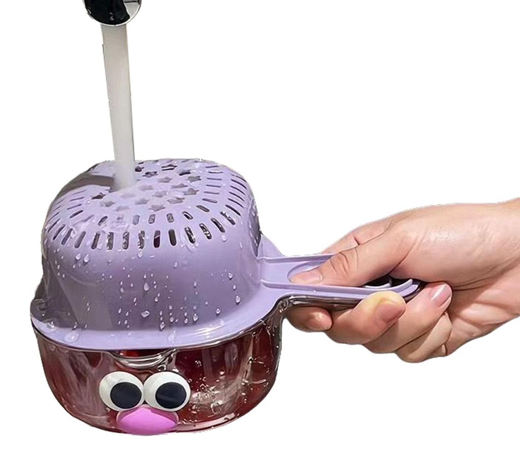 Abtropfkorb mit ergonomischem Griff, verdicktes Doppelwanddesign, Küchensieb, Obst- und Gemüsewaschkorb