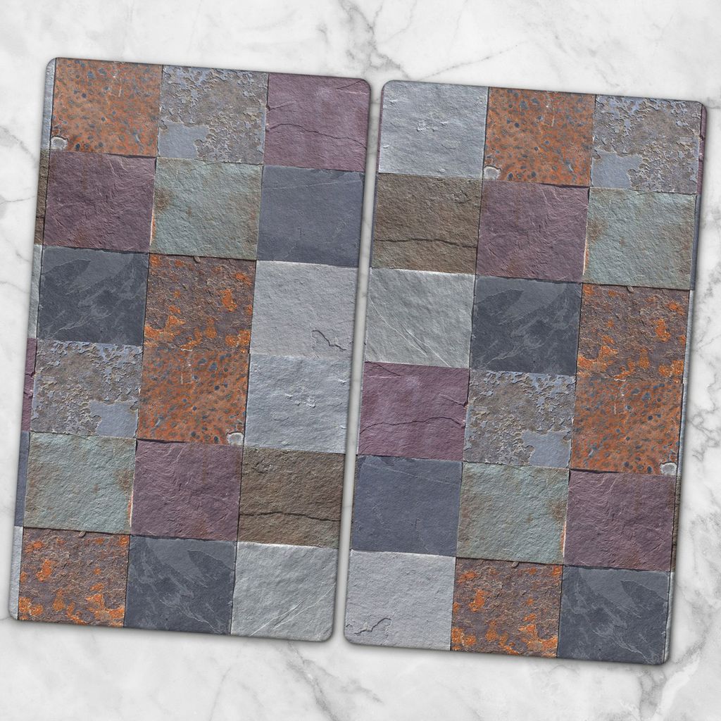 Glas-Herdabdeckplatten Glaskeramikkochfeld-Abdeckung Spritzschutz Glas 2x30x52 cm - Mosaikfliesen