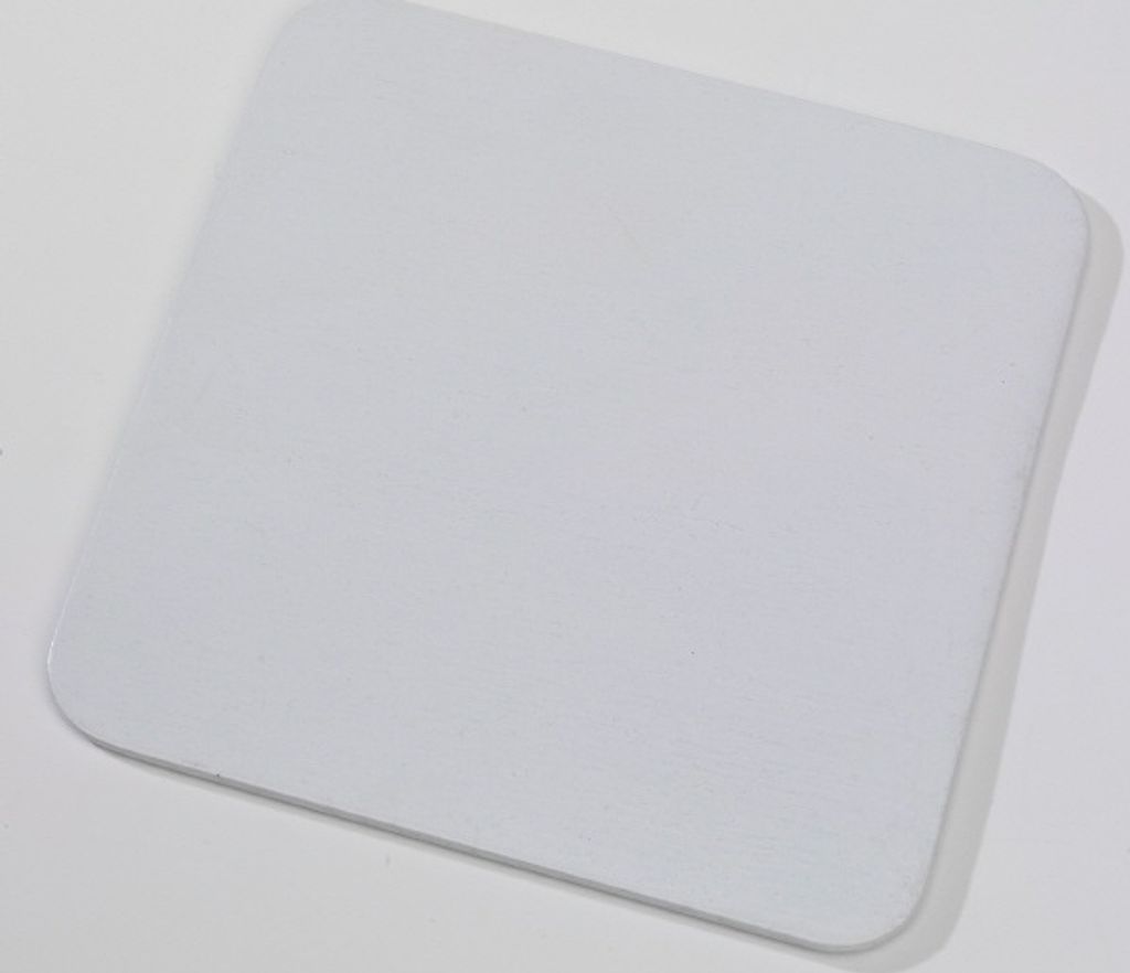 Kerzenteller Flachteller Quadratisch Alu Weiß 14 x 14 cm Produktbild 