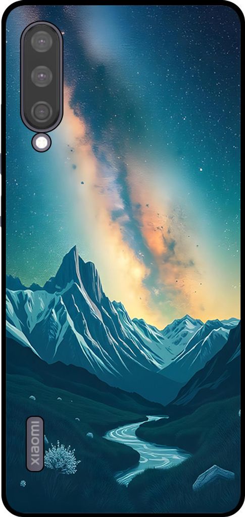 Smartphonica Telefon Fall geeignet für Xiaomi Mi A3 mit Sternenhimmel Impressum - TPU Backcover Fall mit Raum und Milkyway Design