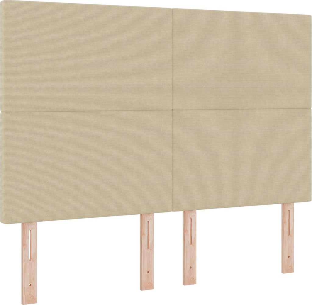 vidaXL LED Kopfteil mit LED-Lichtleisten Grau-Grün 160 cm Cordstoff