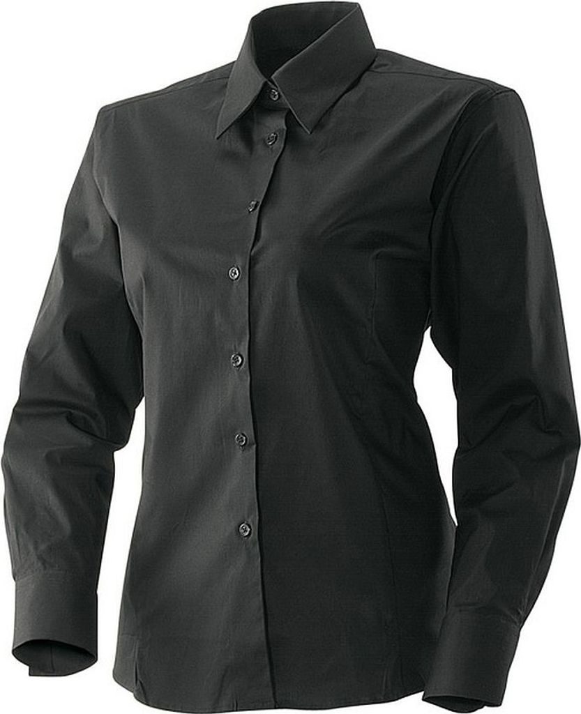 Damen Bluse langarm, schwarz, Größe 38 : 97% Baumwolle 3% Produktbild 