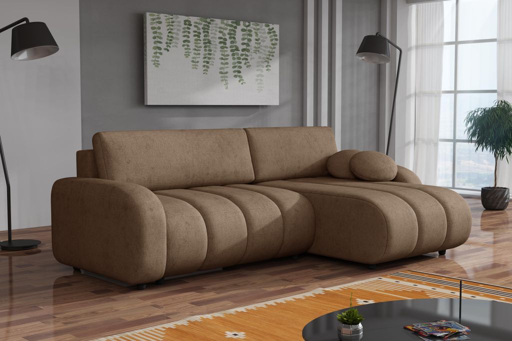 Chilly Luna Schlafsofa Ecksofa L-Form 270x170 cm – moderner Stoff, Schlaffunktion & Bettkasten, universell Sereno 684