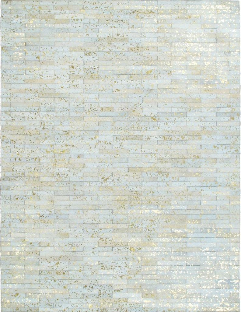 Teppich Leder recycelt natur goldfarben Patchwork 120x170