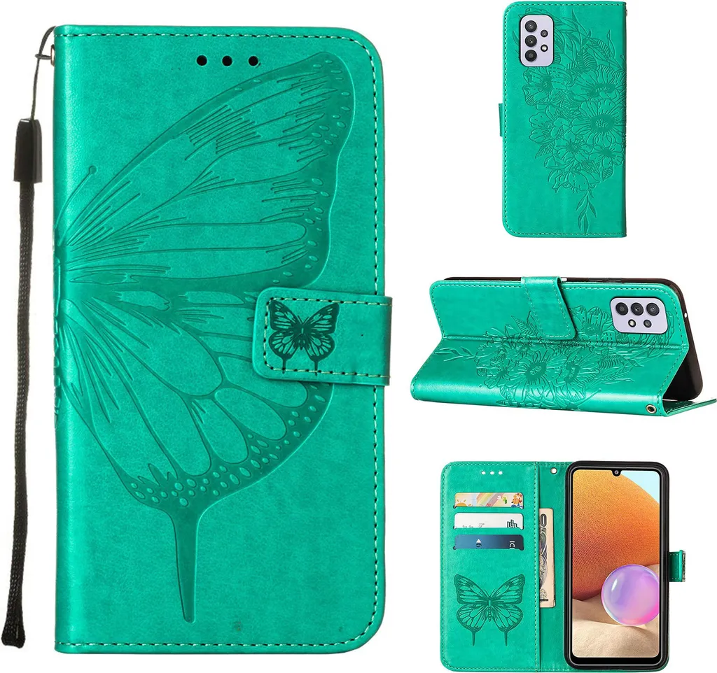 Cover Portafoglio Samsung Galaxy A32 5G Verde: Protezione e Stand