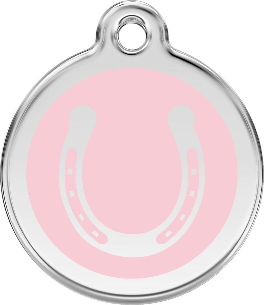 RedDingo Hundemarke mit individueller Gravur Hufeisen pink, Größe: S