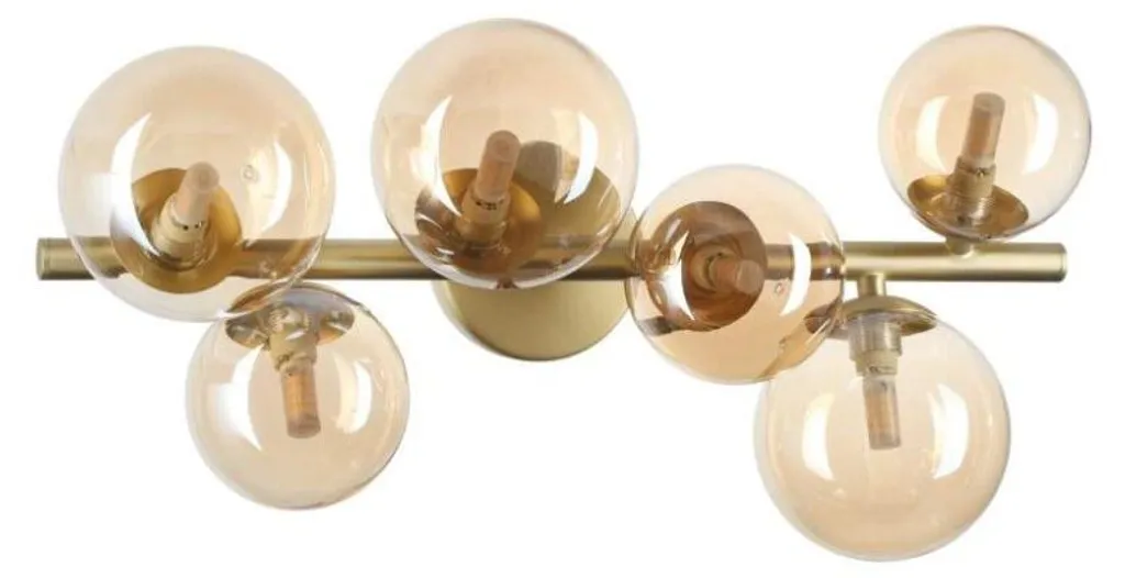 Luminaire de Plafond Design en Métal Doré 6 Ampoules G9 Style Moderne
