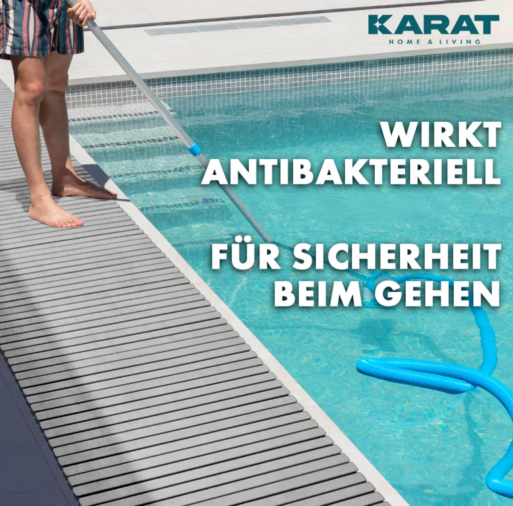 Tappeto da bagno antiscivolo per aree umide Zerbino con funzione di drenaggio Grigio 43 x 200 cm - 7