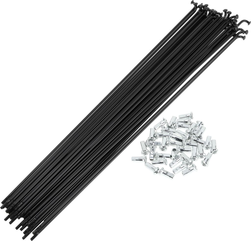1 Satz Universal-Fahrradspeichen 12G 301mm Länge Fahrradrad Speichen Nippel Schwarz Kohlenstoffstahl