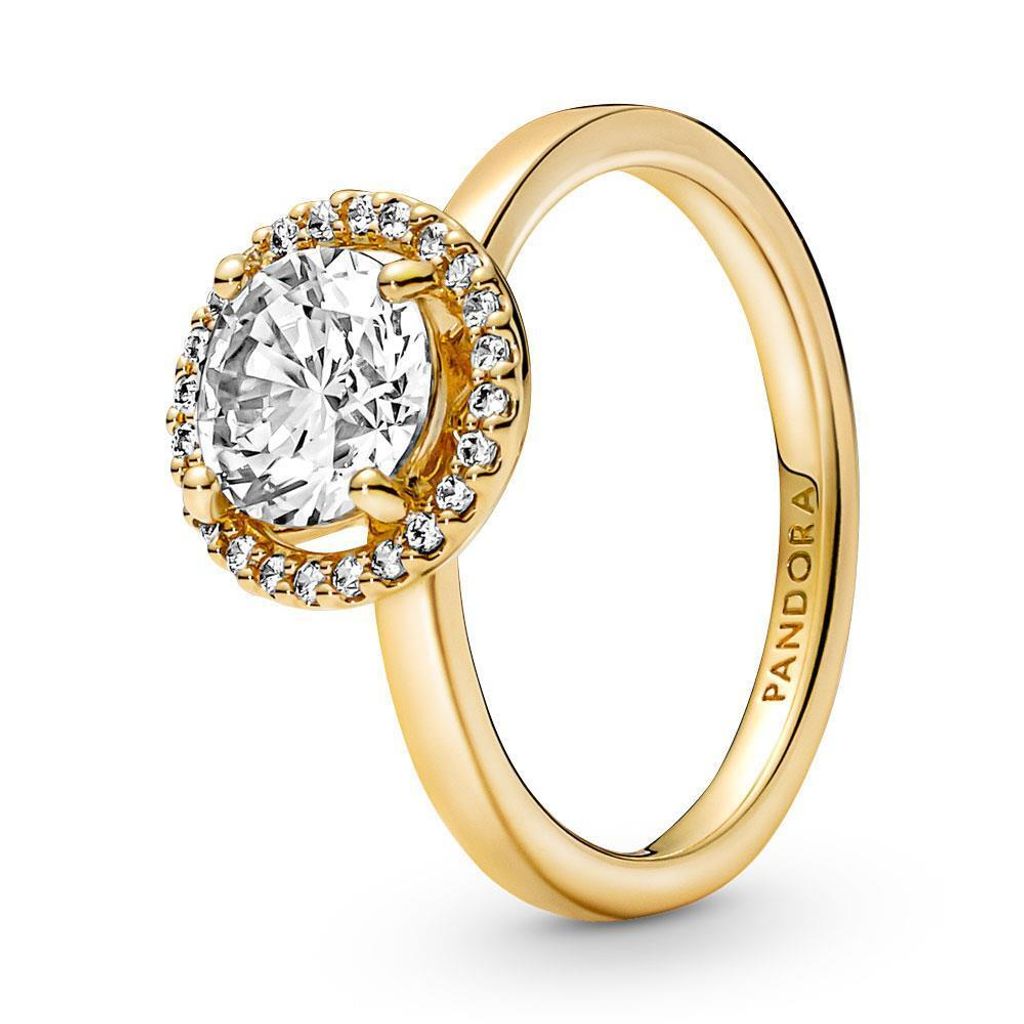 PANDORA Strahlenkranz Ring für Damen mit Zirkonia, IP Gold