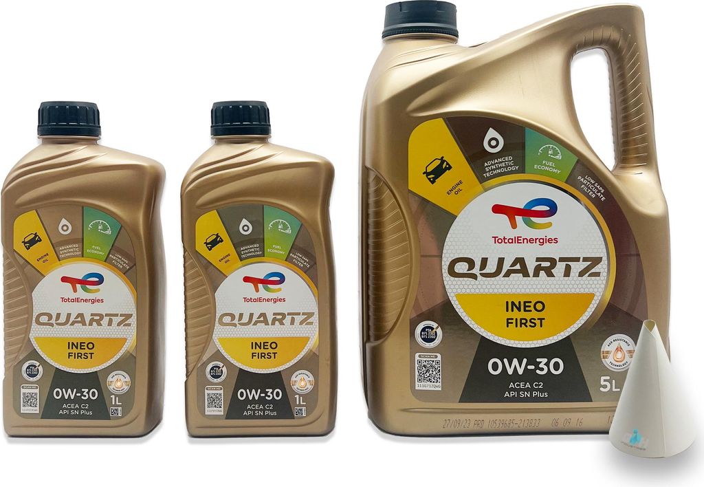 Total Quartz Ineo First 0W-30 | 7 L | B71 2312 B71 2302 | mit Öltrichter