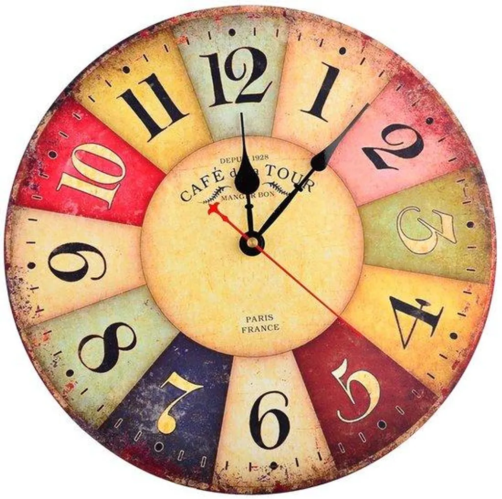 Horloge cuisine silencieuse vintage 30 cm : lisibilité et style rétro